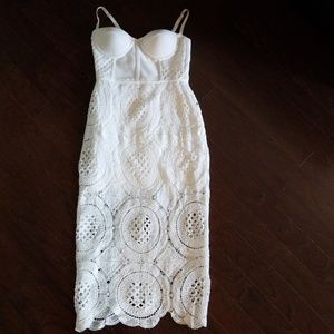 S-White bandage dress